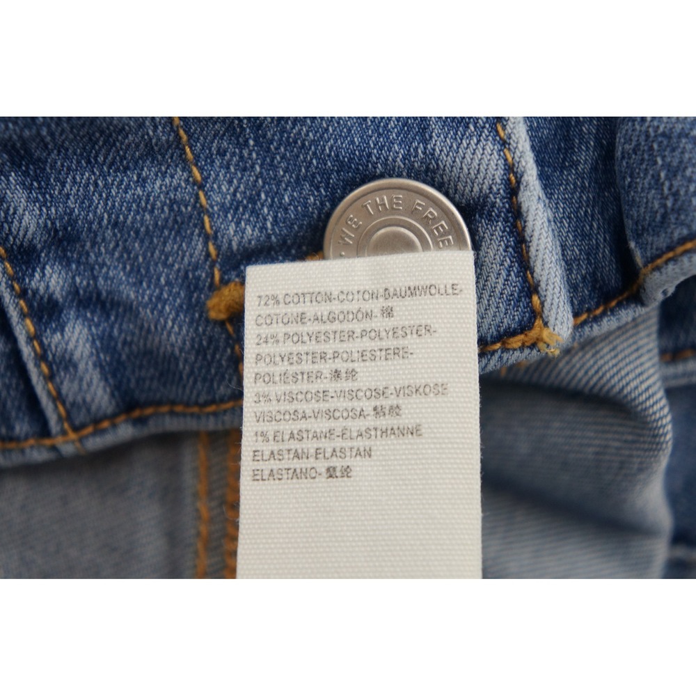 We The Free Skinny Jeans 31 Blue High Rise Corset Waist Seamed Denim Excellent - Picture 5 of 5